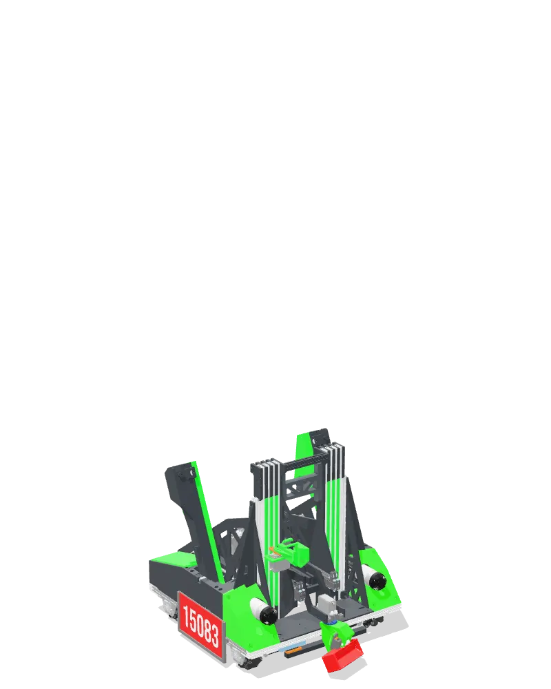 Robot with the elevator at the selected height