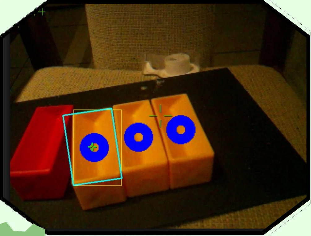 OpenCV detections drawn on colored samples
