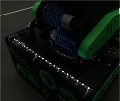 LED strip along the side of the robot