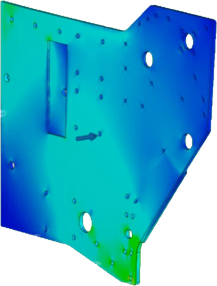 FEA stress plot of a side plate