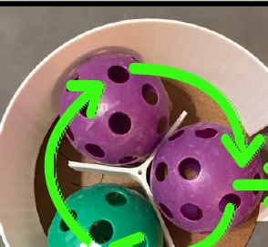 Spindexer prototype holding three balls