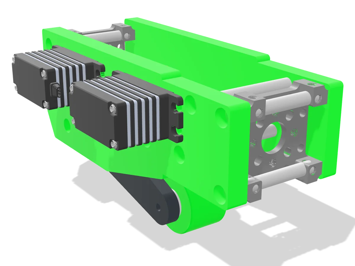 Tipper module with two Axon MAX servos and lever