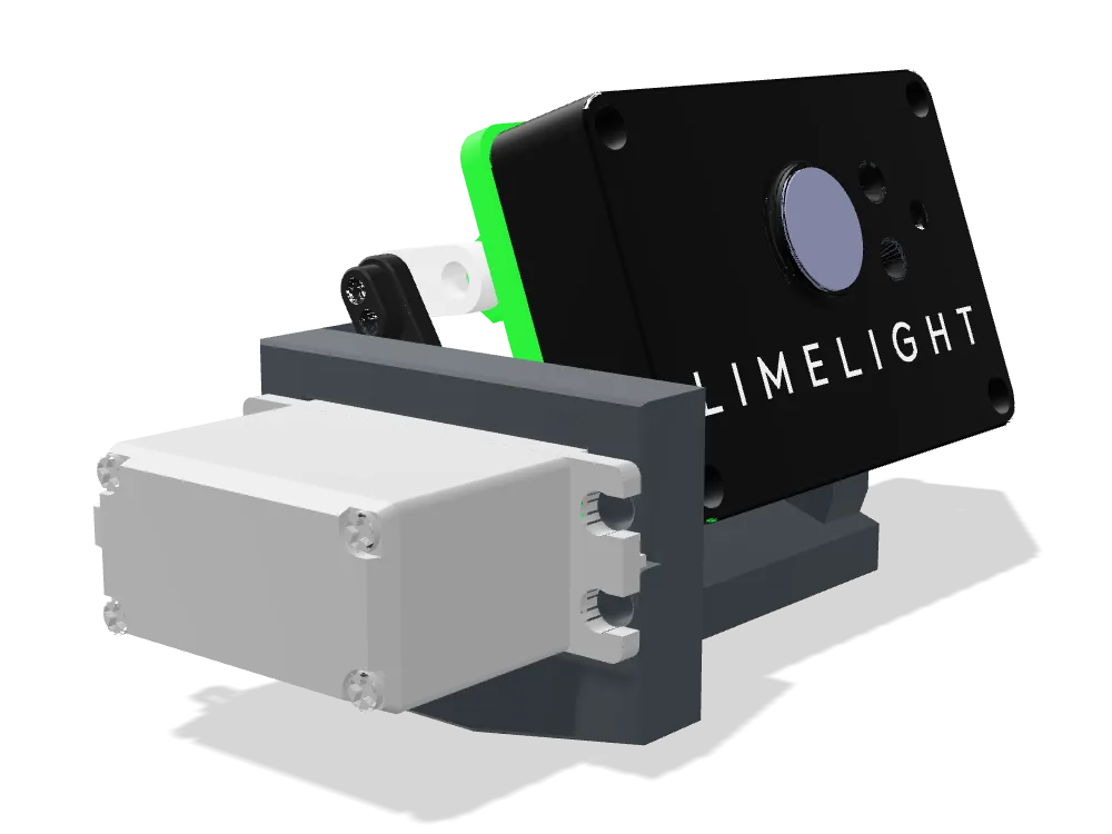 Limelight 3A on its servo pivot; use the slider to tilt the camera